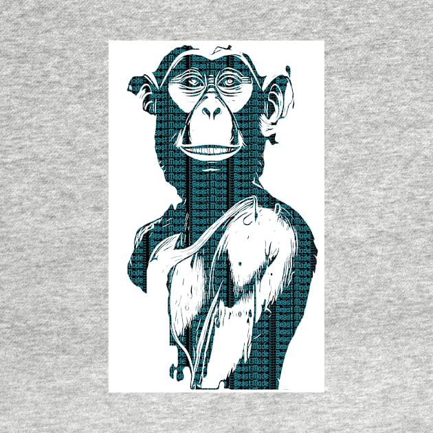 Gorilla Ape Typography Beast Mode by ShopSunday